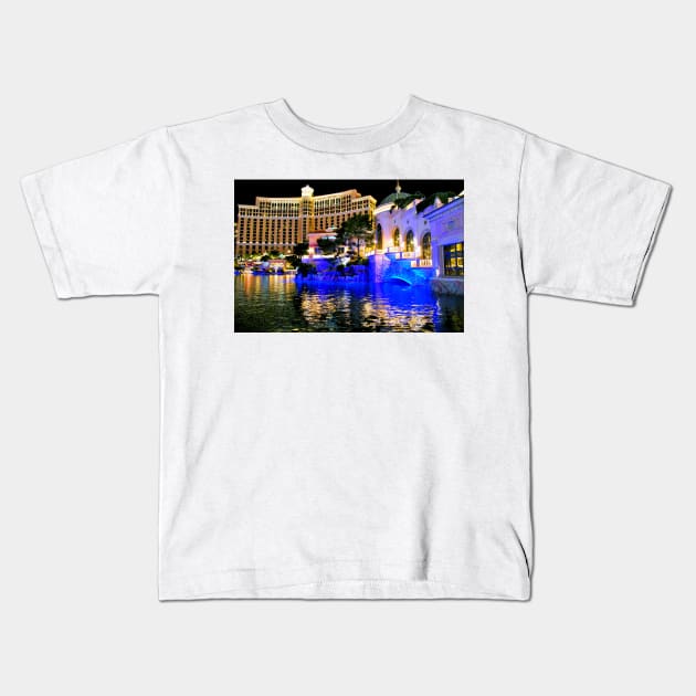 Bellagio Hotel Las Vegas Nevada America USA Kids T-Shirt by Andy Evans Photos